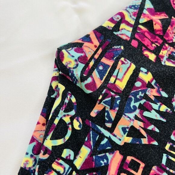 LulaRoe Leggings Aztec Colorful Red Black Pink Yellow Blue 0652 - Picture 3 of 5